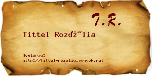 Tittel Rozália névjegykártya